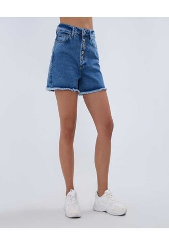 Short Para Mujer  Color Azul Medio Marca Ostu #40190301 Ostu