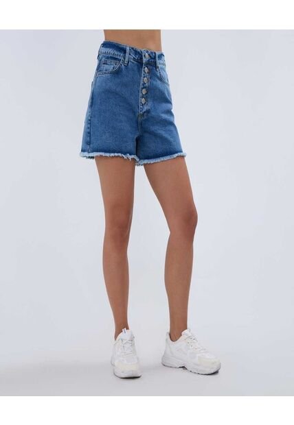 Short Para Mujer  Color Azul Medio Marca Ostu #40190301