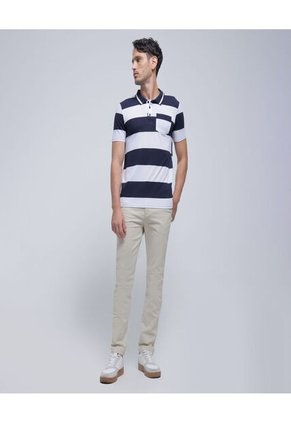 Polo Para Hombre Cuello Tejido Con Bolsillo Color Azul  Marca Ostu #60110683