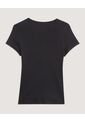 Camiseta Para Mujer Manga Corta Cuello Redondo Color Negro Marca Ostu #40092628 de Ostu