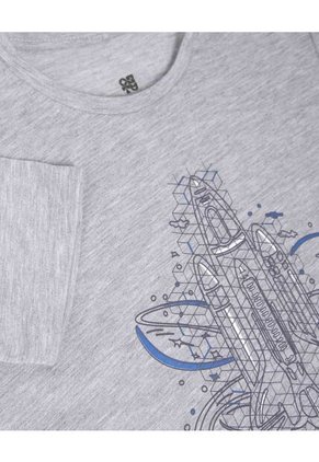 Pijama Infantil Niño M/C P/C Color Gris Marca Ostu #80040097