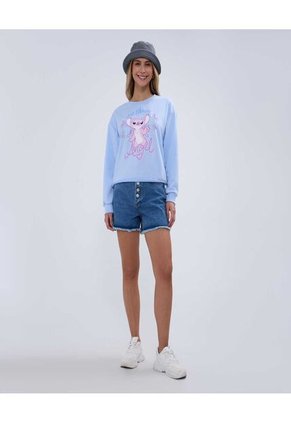 Short Para Mujer  Color Azul Medio Marca Ostu #40190301