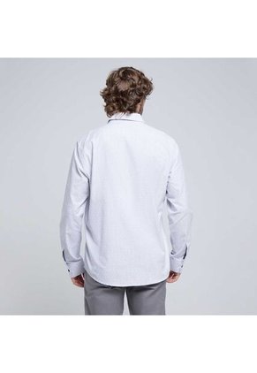 Camisa Para Hombre Manga Larga Con Bolsillo Color Gris  Marca Ostu #60010686