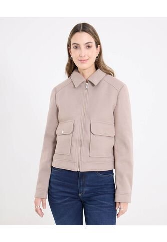 Chaqueta  Para Mujer Trucker Color Beige Marca Ostu #40080258 Ostu