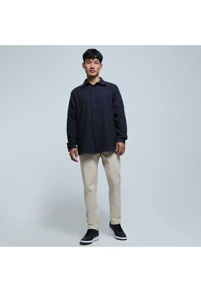 Camisa Para Hombre Manga Larga Sin Bolsillo Color Azul  Marca Ostu #60010702