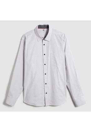 Camisa Para Hombre Manga Larga Con Bolsillo Color Gris  Marca Ostu #60010686