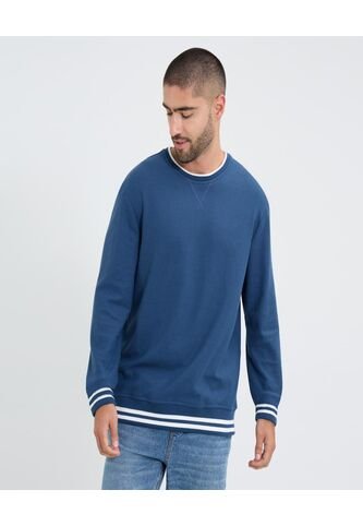 Buzo Para Hombre Cuello Redondo Color Azul Marca Ostu #60060511 Ostu