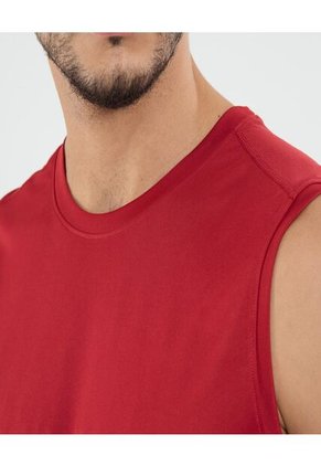 Camiseta Para Hombre Manga Sisa Cuello Redondo Color Rojo Marca Ostu #60091618