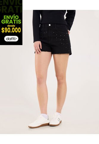 Short Para Mujer Relax Color Negro Marca Ostu #40190360 Ostu