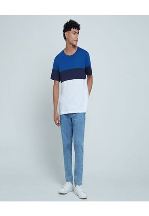 Camiseta Para Hombre Manga Corta Color Azul Marca Ostu #60091102