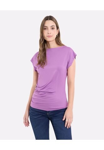 Camiseta  Para Mujer Manga Corta Cuello Redondo Color Morado Marca Ostu #40092786 Ostu