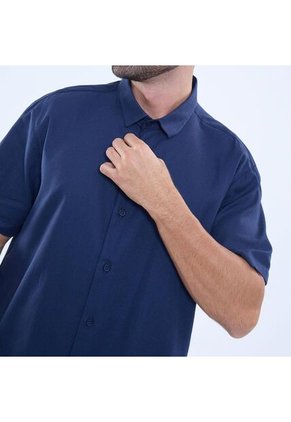 Camisa Para Hombre Manga Corta Sin Bolsillo Color Azul  Marca Ostu #60010761