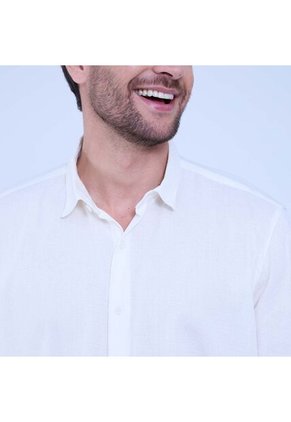 Camisa Para Hombre Manga Corta Sin Bolsillo Color Crema Marca Ostu #60010762