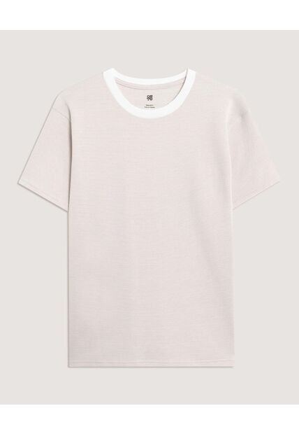 Camiseta  Para Hombre Manga Corta Cuello Redondo Color Crema Marca Ostu #60091957