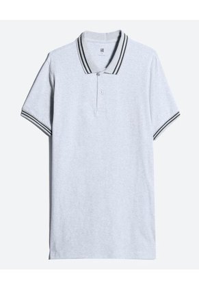 Polo Para Hombre Cuello Tejido Sin Bolsillo Color Gris  Marca Ostu #60110602