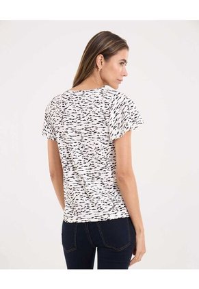 Camiseta Para Mujer Manga Corta Cuello Redondo Color Avena Marca Ostu #40092669