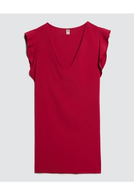 Blusa Para Mujer Manga Corta Color Rojo Marca Ostu #40121037