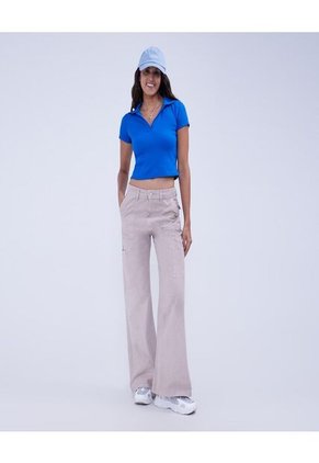 Polo Para Mujer Manga Corta Color Azul Marca Ostu #40110158