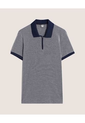 Polo  Para Hombre Cuello Tejido Sin Bolsillo Color Azul Marca Ostu #60110856 Ostu