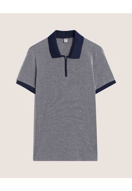 Polo  Para Hombre Cuello Tejido Sin Bolsillo Color Azul Marca Ostu #60110856