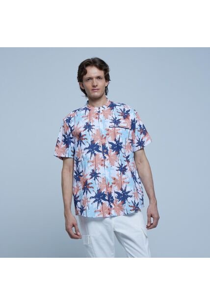 Camisa Para Hombre Manga Corta Con Bolsillo Color Rosado  Marca Ostu #60010618