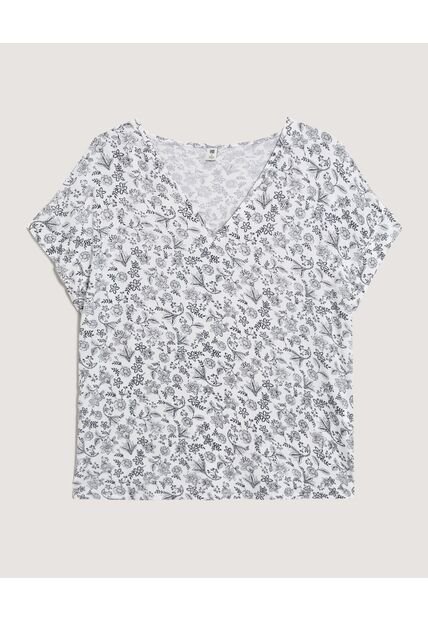Blusa  Para Mujer Manga Corta Color Blanco Marca Ostu #40121295