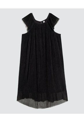 Vestido Para Niña M/Sisa Corto Color Negro Marca Ostu #90170066