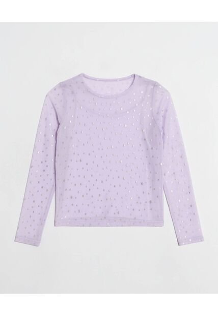 Camiseta  Infantil Niña Manga Larga Cuello Redondo Color Lila Marca Ostu #90090357