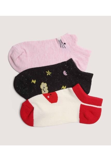 Medias Infantil Niña Invisible Color Rojo Marca Ostu #90980150