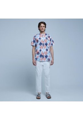 Camisa Para Hombre Manga Corta Con Bolsillo Color Rosado Marca Ostu #60010618