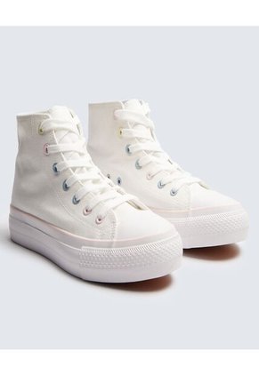 Tenis Para Mujer Canvas Color Blanco Marca Ostu #40720165