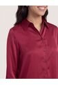 Camisa  Para Mujer Manga Larga Color Vino Marca Ostu #40010344 de Ostu
