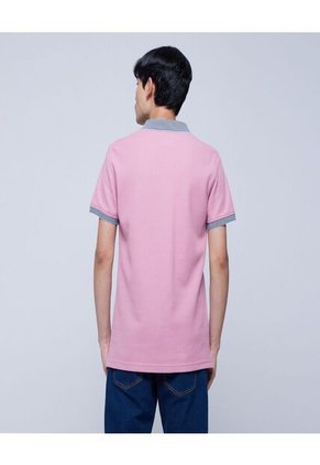 Polo Para Hombre Cuello Tejido Sin Bolsillo Color Rosado  Marca Ostu #60110618