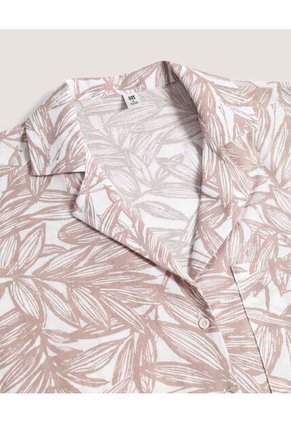 Camisa  Para Mujer Manga Corta Color Beige Marca Ostu #40010366