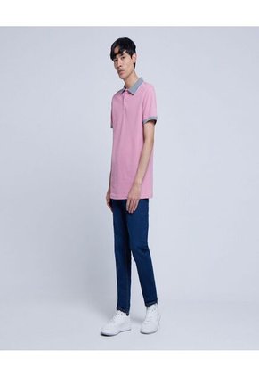 Polo Para Hombre Cuello Tejido Sin Bolsillo Color Rosado  Marca Ostu #60110618