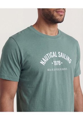 Camiseta  Para Hombre Manga Corta Cuello Redondo Color Verde Marca Ostu #60091900