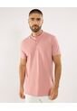 Polo Para Hombre Cuello Mao Sin Bolsillo Color Rosa Marca Ostu #60110839 de Ostu
