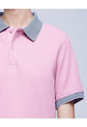 Polo Para Hombre Cuello Tejido Sin Bolsillo Color Rosado  Marca Ostu #60110618