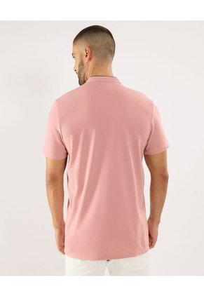 Polo Para Hombre Cuello Mao Sin Bolsillo Color Rosa Marca Ostu #60110839