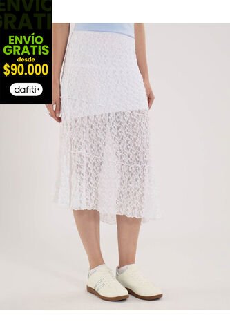 Falda Para Mujer Largo Color Blanco Marca Ostu #40140181 Ostu