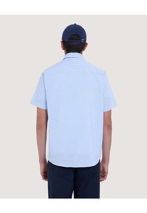 Camisa Para Hombre Manga Corta Con Bolsillo Cuello Casual M Color Azul Marca Ostu #60010800