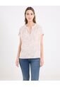 Blusa  Para Mujer Manga Corta Color Beige Marca Ostu #40121201 de Ostu