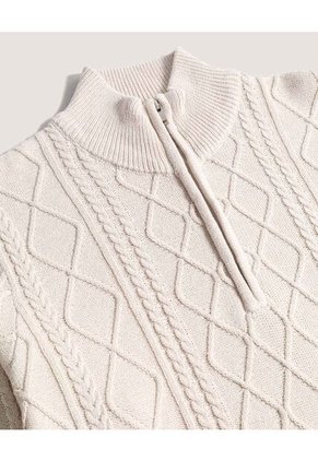 Saco  Para Hombre Cuello Alto O Cuello Tortuga Color Beige Marca Ostu #60330049