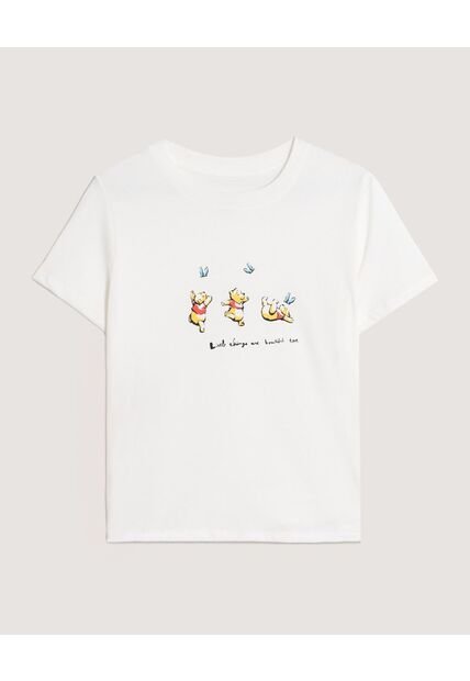 Camiseta  Para Mujer Manga Corta Cuello Redondo Color Crema Marca Ostu #40092856