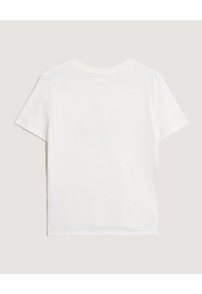 Camiseta  Para Mujer Manga Corta Cuello Redondo Color Crema Marca Ostu #40092856