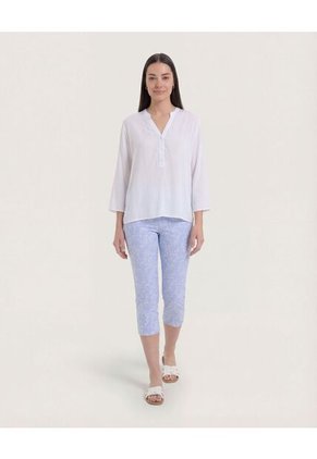 Blusa Para Mujer Manga 3/4 Color Blanco Marca Ostu #40121227