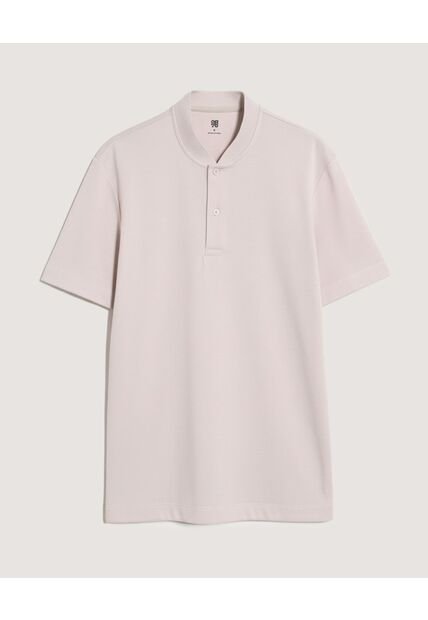 Polo  Para Hombre Cuello Mao Sin Bolsillo Color Beige Marca Ostu #60110910