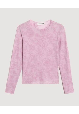 Camiseta  Para Mujer Manga Larga Cuello Redondo Color Rosa Marca Ostu #40092779 Ostu