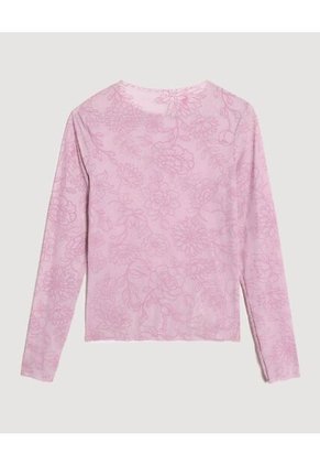 Camiseta  Para Mujer Manga Larga Cuello Redondo Color Rosa Marca Ostu #40092779