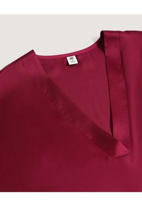 Blusa  Para Mujer Manga Corta Color Vino Marca Ostu #40121277